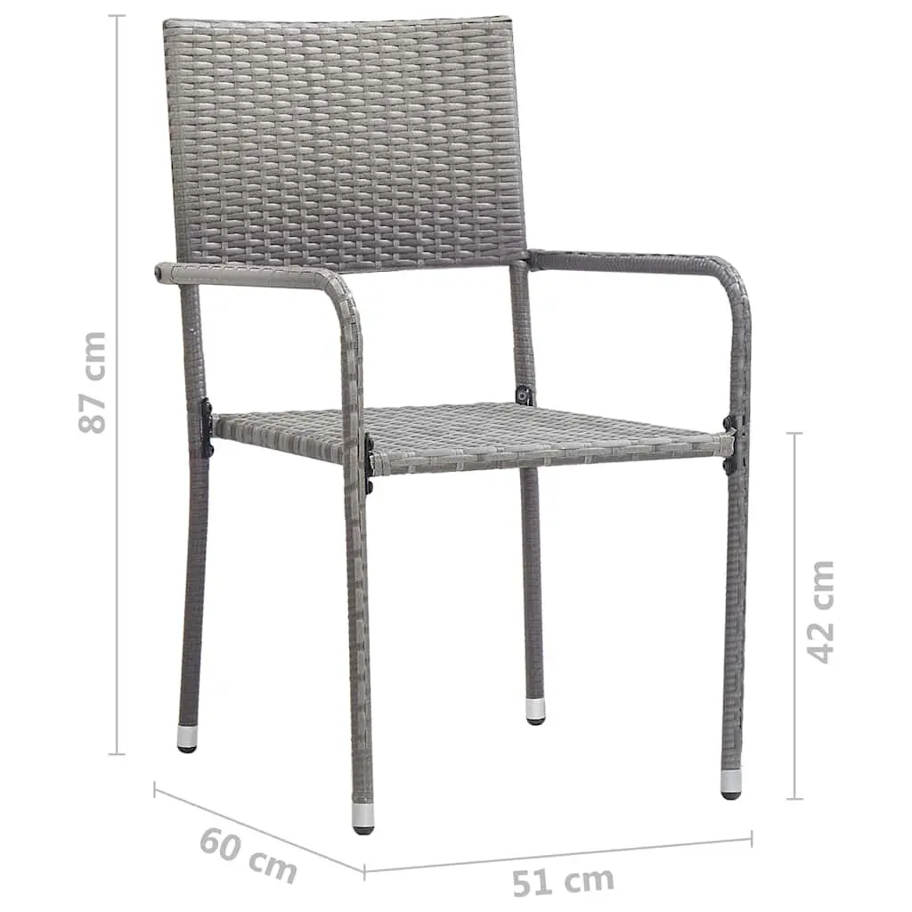 4 Grey Poly Rattan Outdoor Chairs