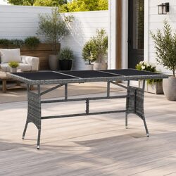 Specifications of Grey Poly Rattan Garden Table 170x80x74cm