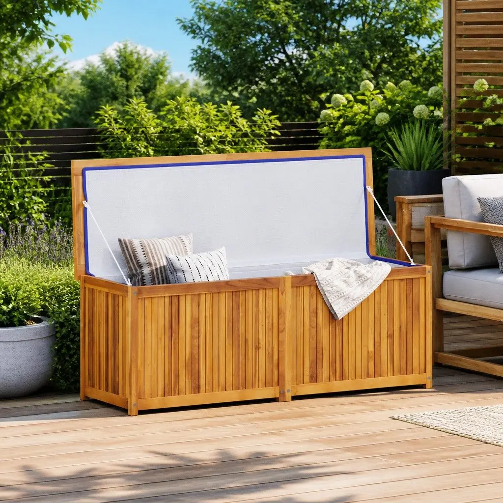 Garden Storage Box Outdoor 150x50x55 cm Solid Wood Teak Brown