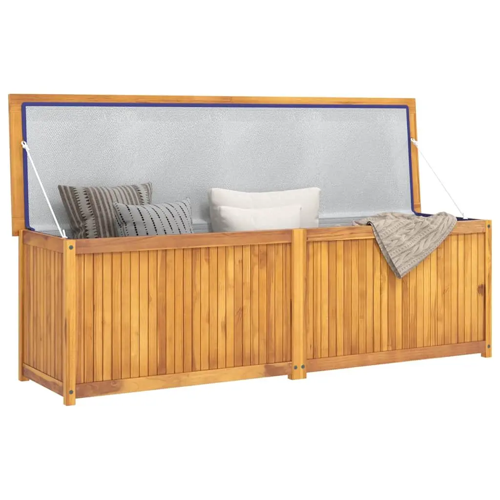 Garden Storage Box 175x50x55 cm Outdoor Chest with Lid Teak Wood Brown