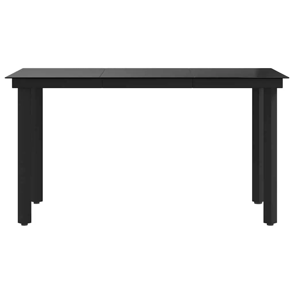 Black Steel Frame Glass Dining Table 140x70cm