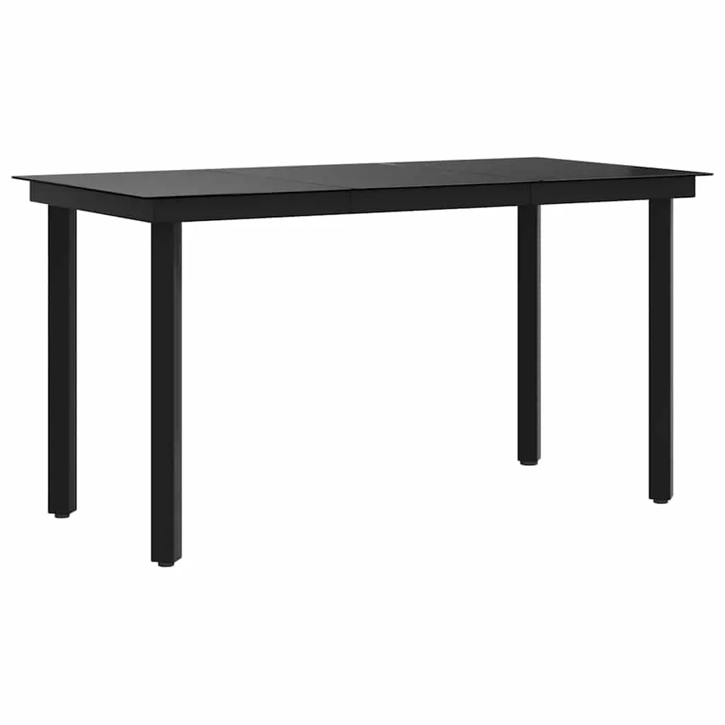 Black Steel Frame Glass Dining Table 140x70cm