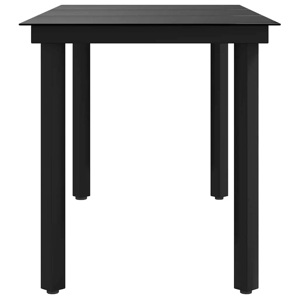 Black Steel Frame Glass Dining Table 140x70cm