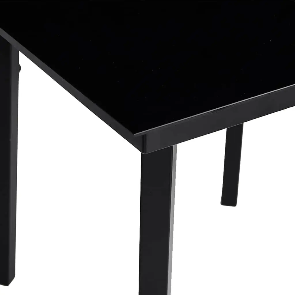 Black Steel Frame Glass Dining Table 140x70cm