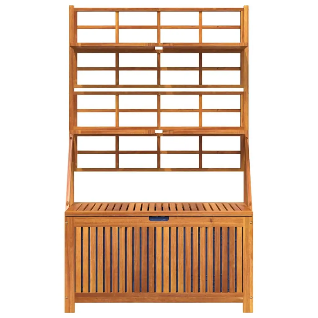 Outdoor Storage Box with Trellis for Garden Brown Solid Wood 99 x 50 x 160 cm