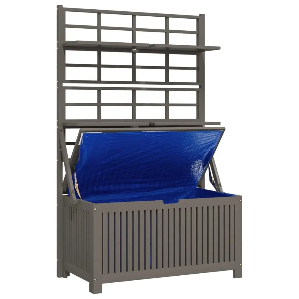 Outdoor Storage Box with Trellis, Grey