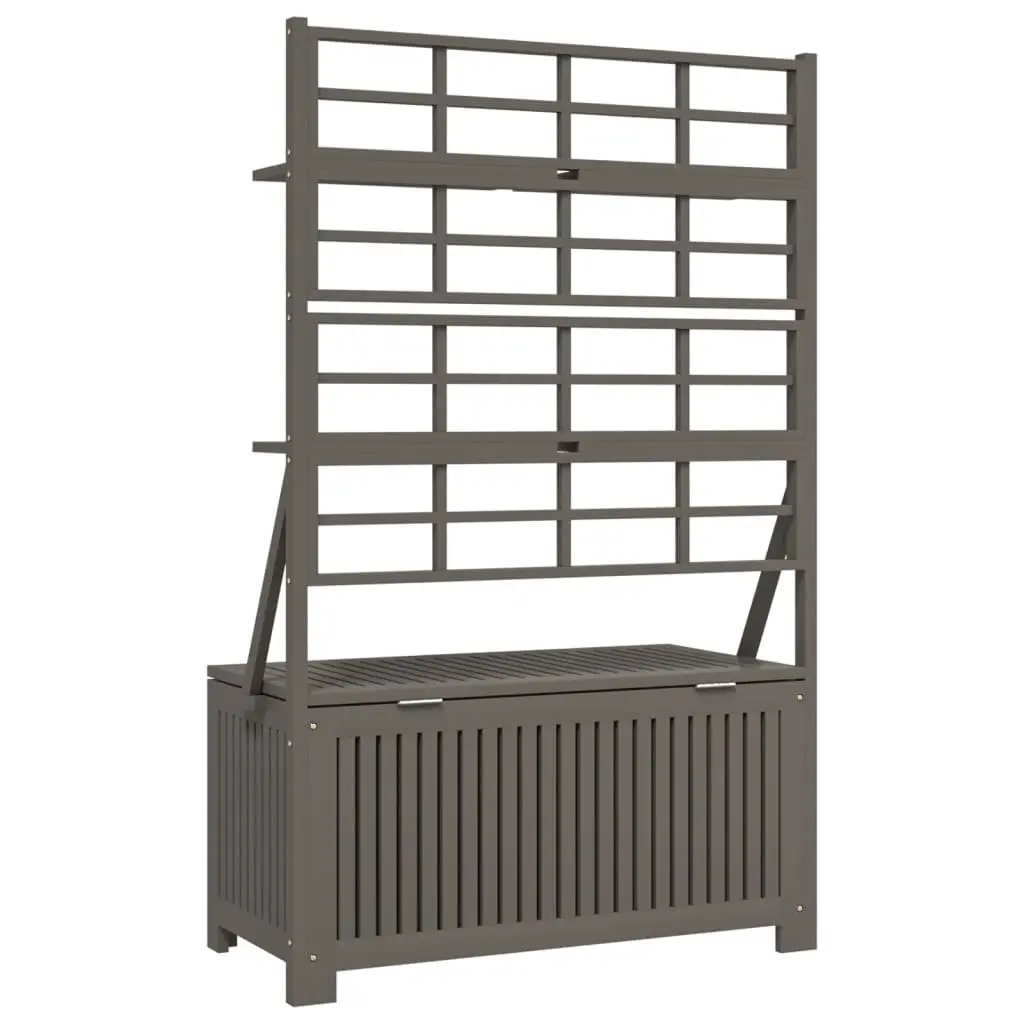 Outdoor Storage Box with Trellis, Grey