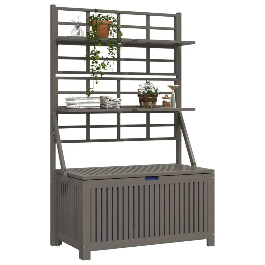 Outdoor Storage Box with Trellis, Grey
