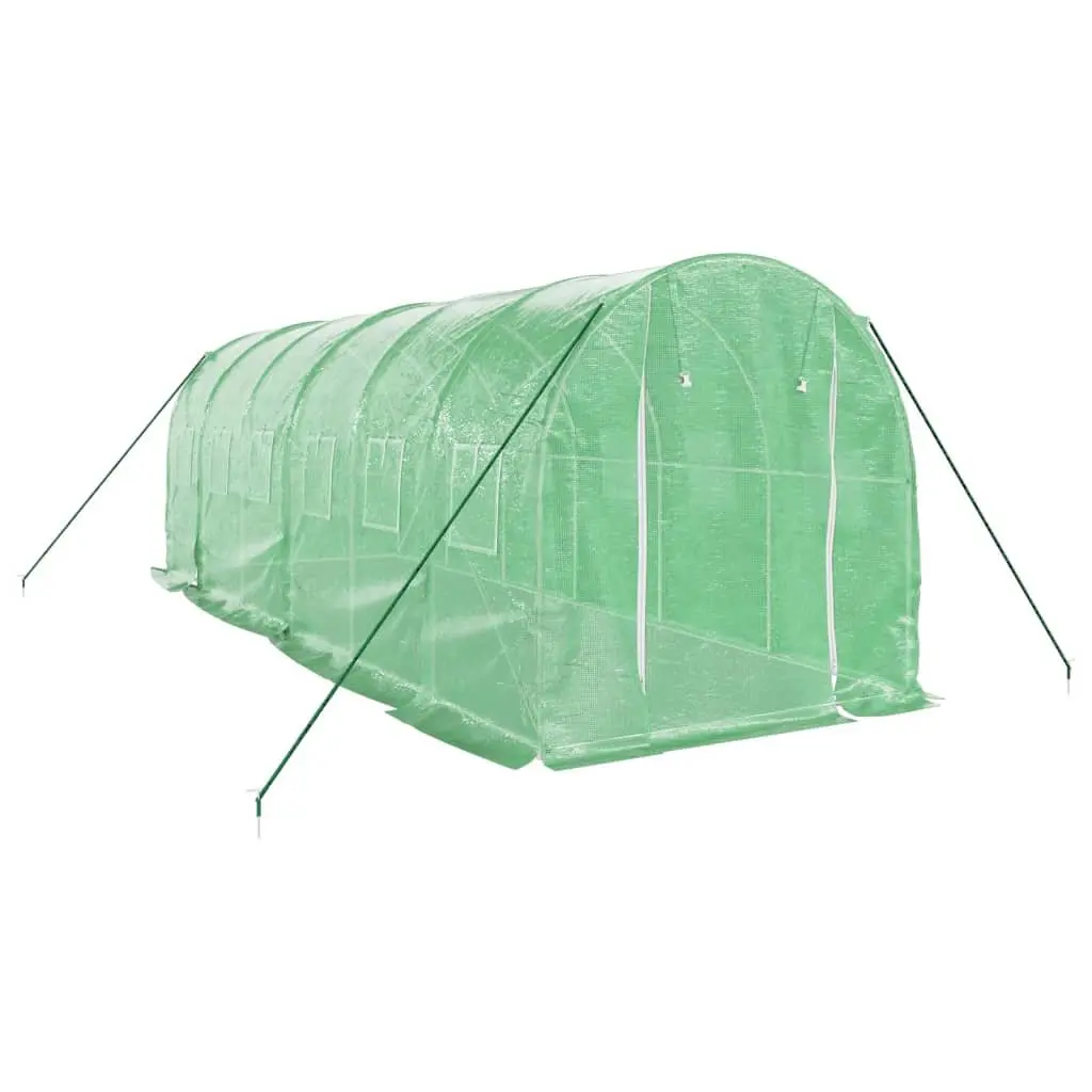 Greenhouse for Garden 12m² Steel Frame 6x2x2m with Roll-up Doors and Windows