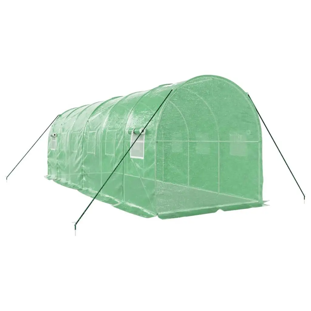 Greenhouse for Garden 12m² Steel Frame 6x2x2m with Roll-up Doors and Windows