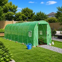 Greenhouse Specifications: 16m² Steel Frame & PE Cover