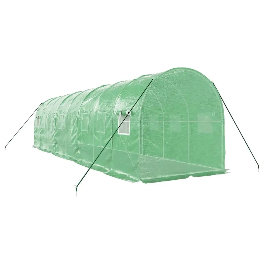 Greenhouse for Garden 16m² Steel Frame Green PE Cover 8x2x2m