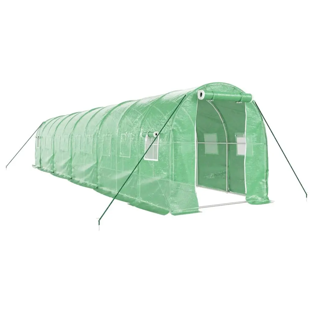 Greenhouse for Garden 20 m² Steel Frame with Roll-Up Door and Mesh Windows