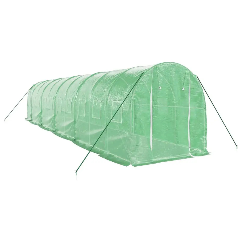 Greenhouse for Garden 20 m² Steel Frame with Roll-Up Door and Mesh Windows