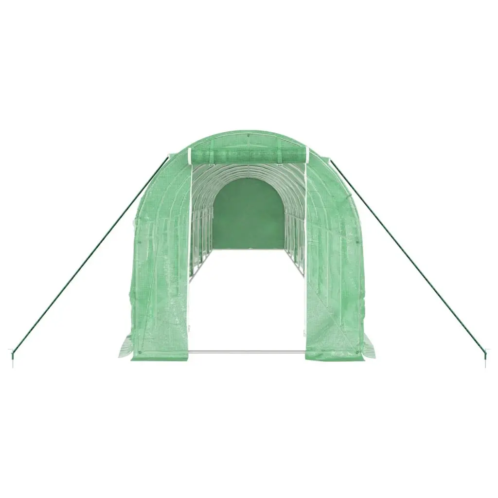 Greenhouse for Garden 20 m² Steel Frame with Roll-Up Door and Mesh Windows