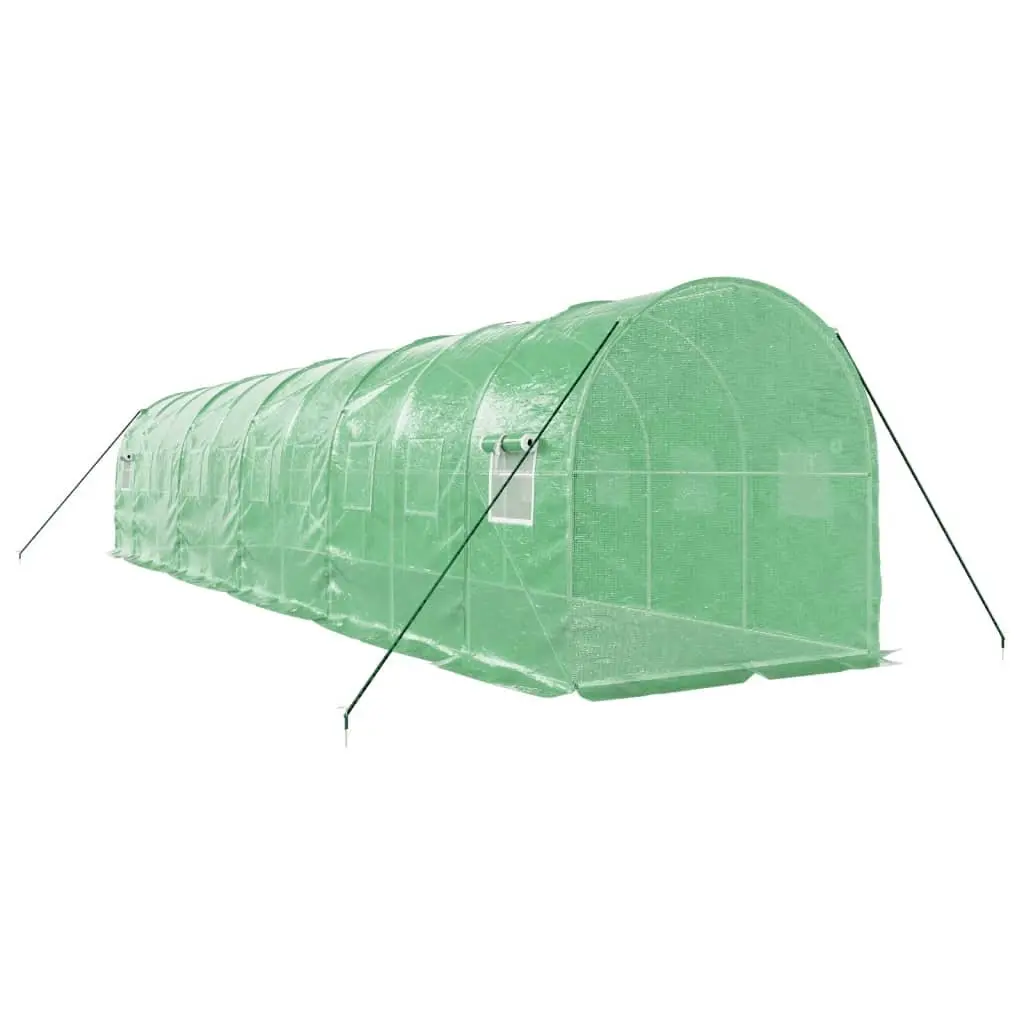 Greenhouse for Garden 20 m² Steel Frame with Roll-Up Door and Mesh Windows