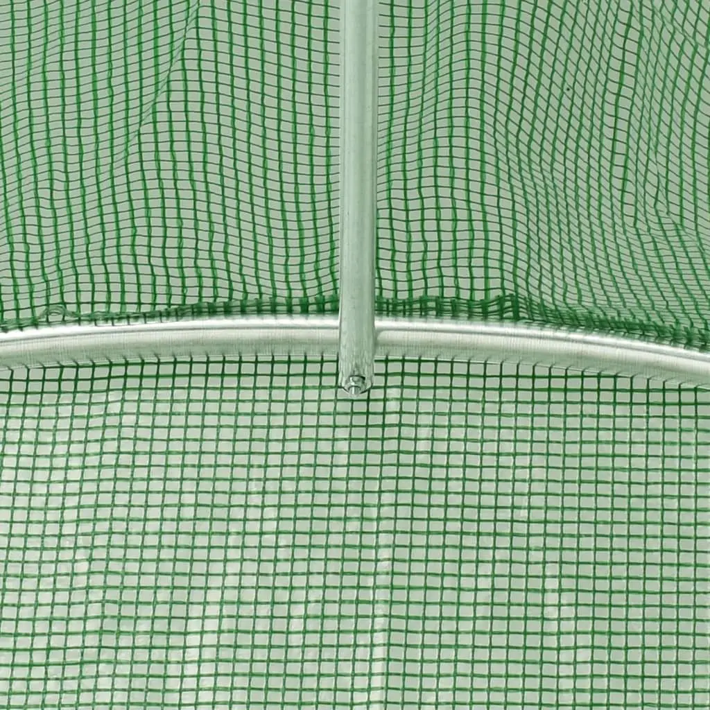 Greenhouse for Garden 20 m² Steel Frame with Roll-Up Door and Mesh Windows