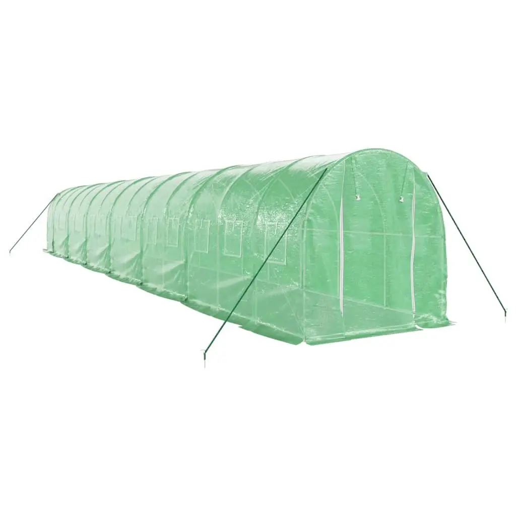 Greenhouse for Garden 14x2x2m 28m² Steel Frame Green UV-Resistant PE Cover