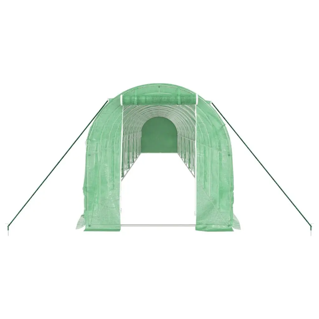 Greenhouse for Garden 14x2x2m 28m² Steel Frame Green UV-Resistant PE Cover