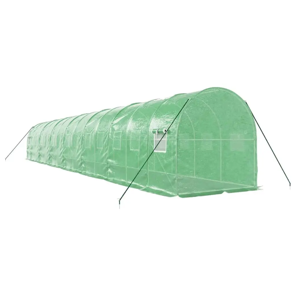 Greenhouse for Garden 14x2x2m 28m² Steel Frame Green UV-Resistant PE Cover