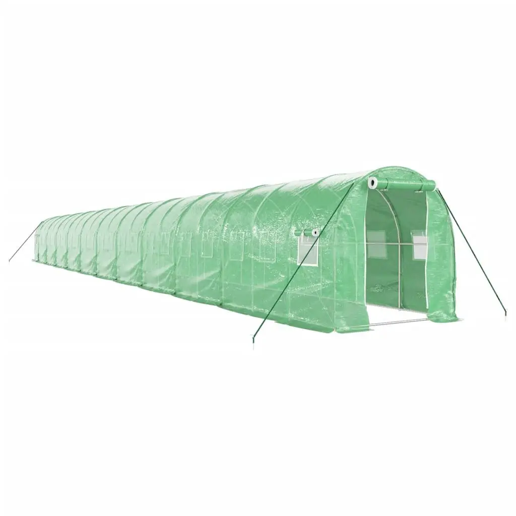 Greenhouse for Garden 22x2x2m Steel Frame PE Cover Green