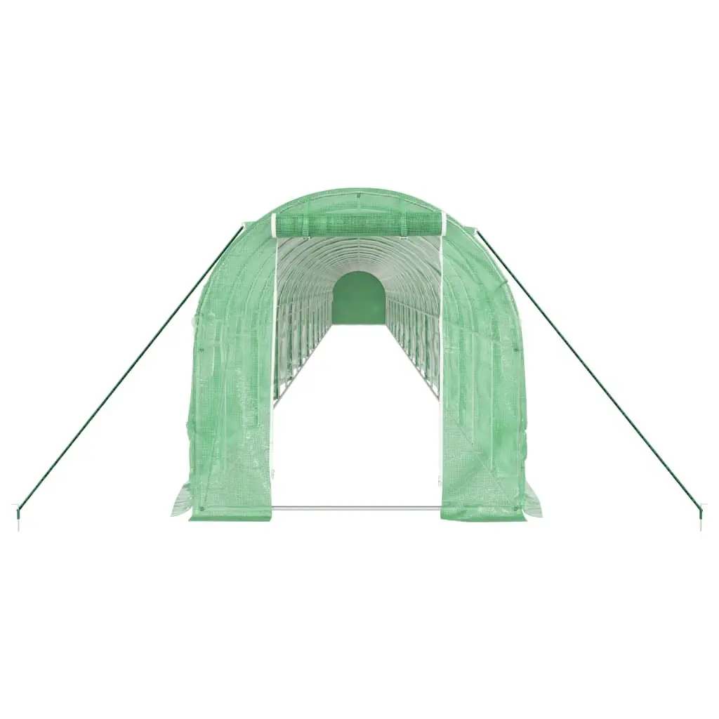 Greenhouse 48m² Steel Frame PE Cover Green 24x2x2m Garden Plant House