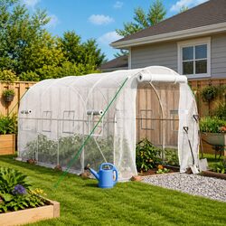 8m² Greenhouse Specifications: Steel Frame, 4x2x2 m