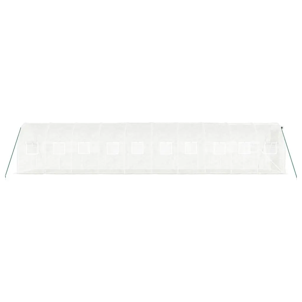 Greenhouse for Garden 10x2x2 m White 20 m² Steel Frame Zippered Roll-Up Door Mesh
