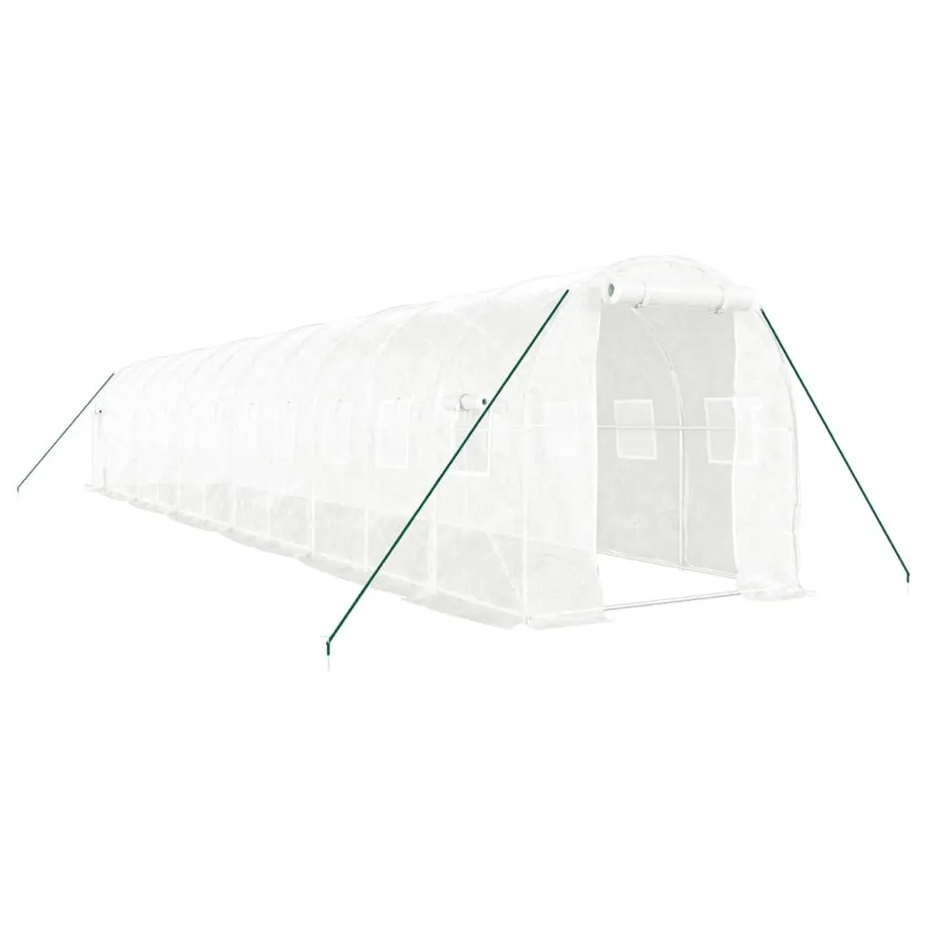 Greenhouse Steel Frame White 24 m² Garden Plant House Portable Outdoor Growing