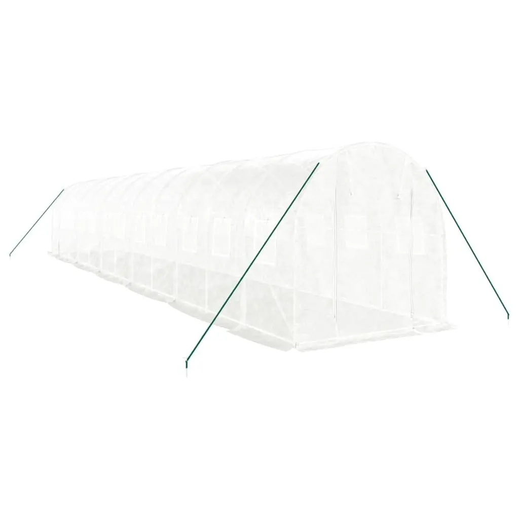 Greenhouse Steel Frame White 24 m² Garden Plant House Portable Outdoor Growing