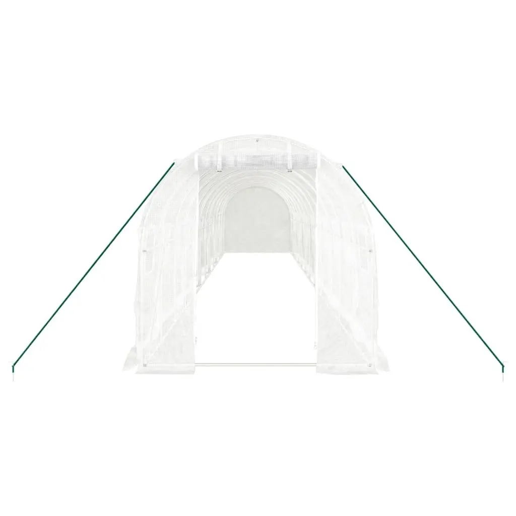 Greenhouse Steel Frame White 24 m² Garden Plant House Portable Outdoor Growing