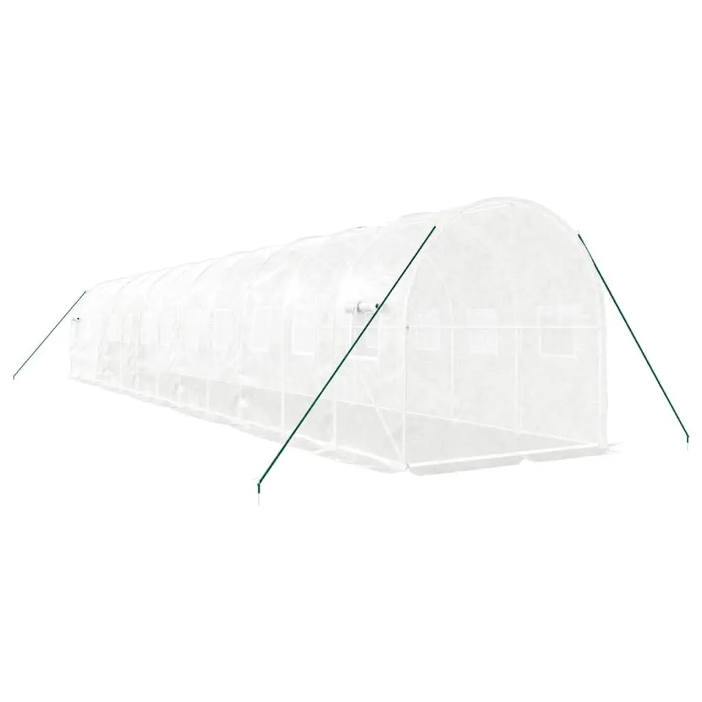 Greenhouse Steel Frame White 24 m² Garden Plant House Portable Outdoor Growing