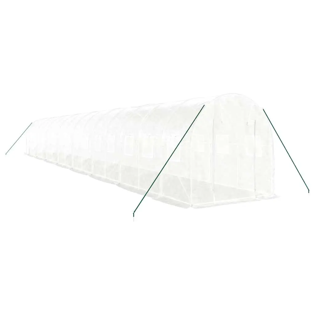 Greenhouse for Garden 16x2x2m White 32m² Steel Frame