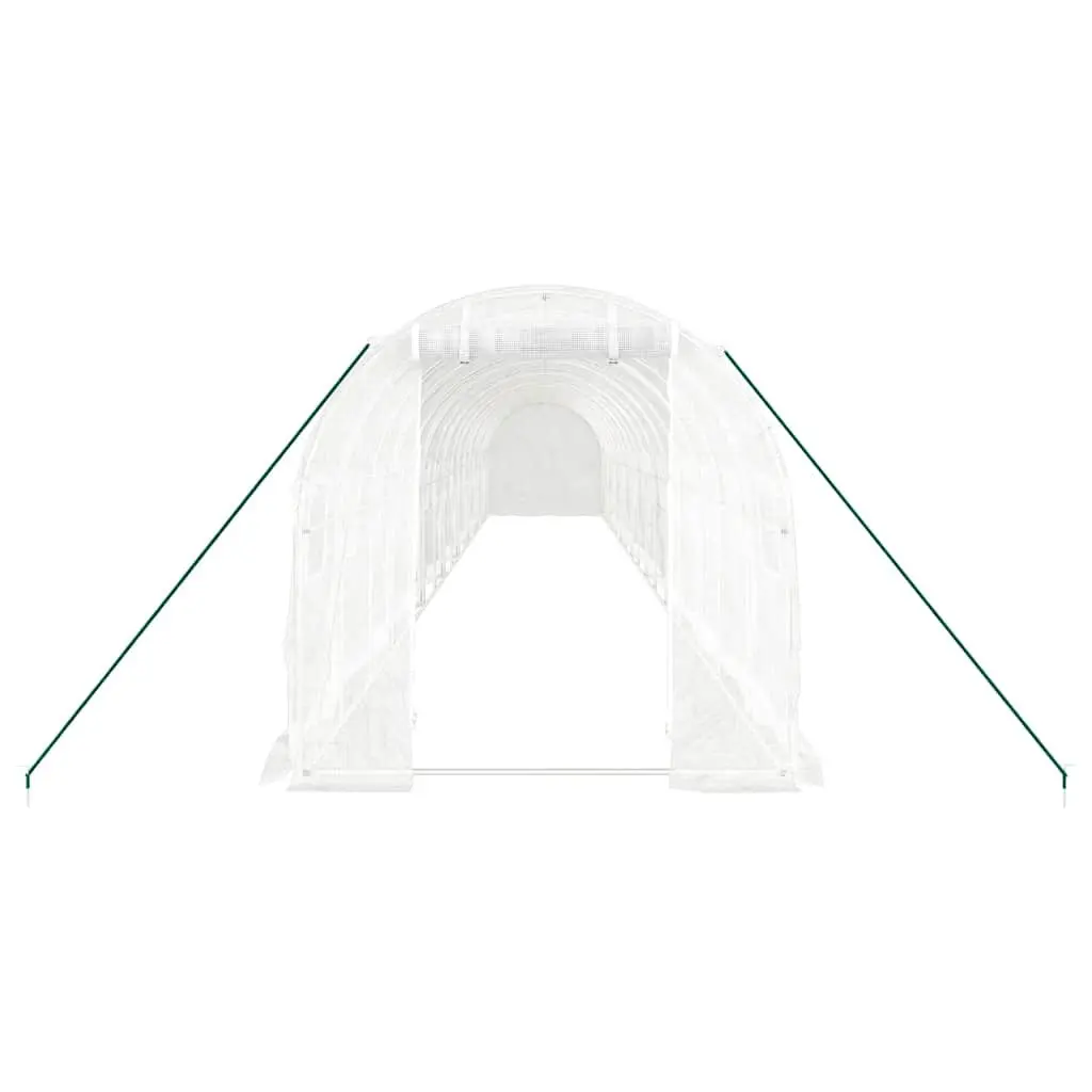 Greenhouse for Garden 16x2x2m White 32m² Steel Frame