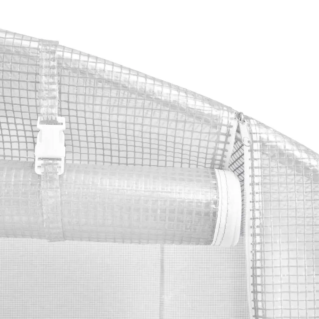 Greenhouse for Garden 16x2x2m White 32m² Steel Frame