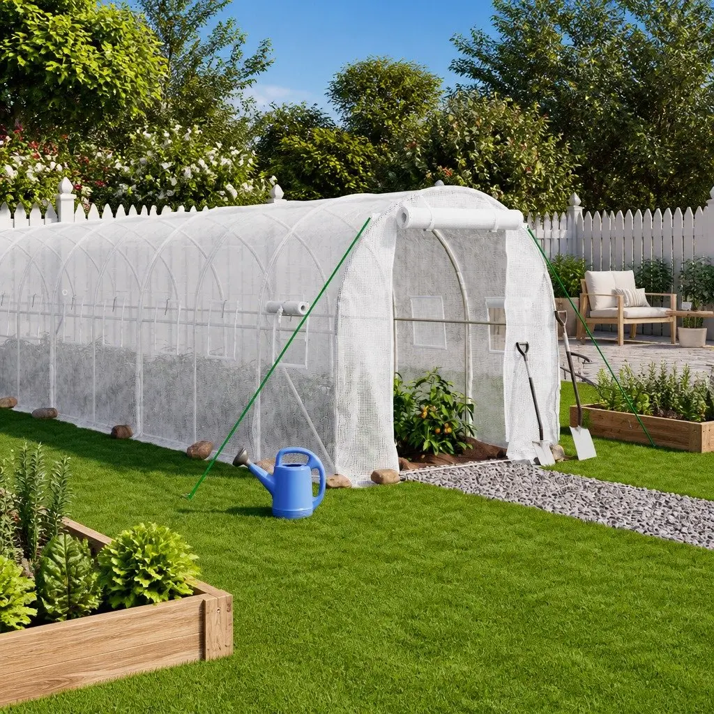 Greenhouse Outdoor 20x2x2m Steel Frame PE Cover