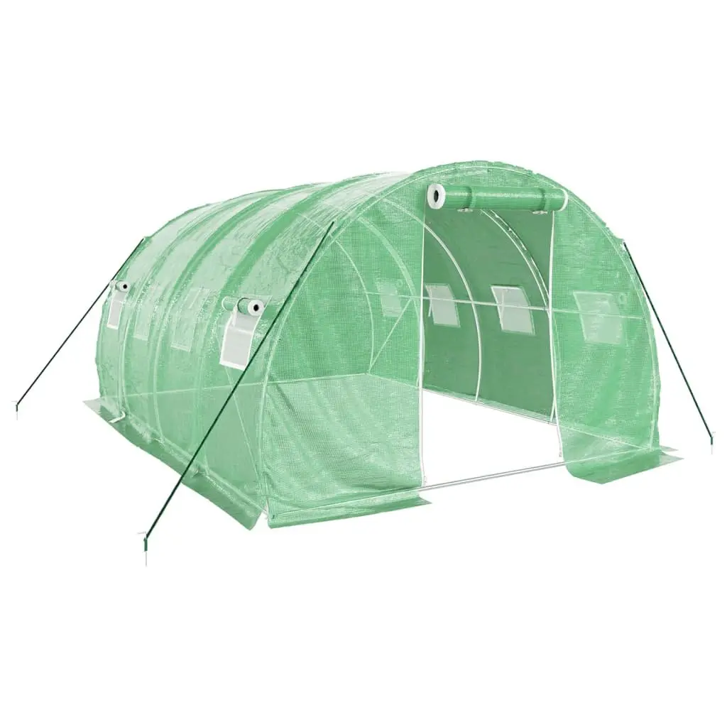 Greenhouse for Garden 12 m² with Steel Frame Roll-Up Door and Mesh Windows