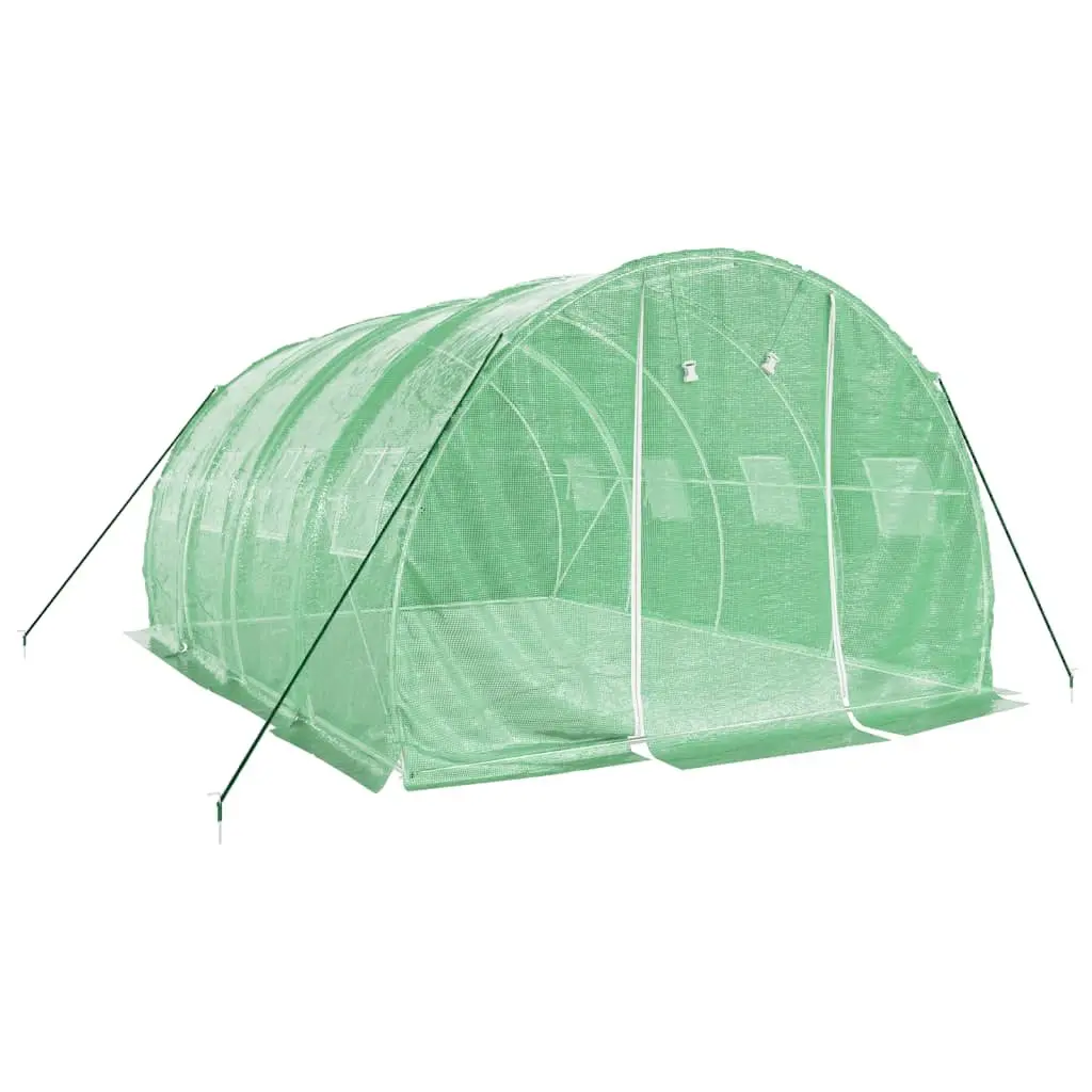 Greenhouse for Garden 12 m² with Steel Frame Roll-Up Door and Mesh Windows