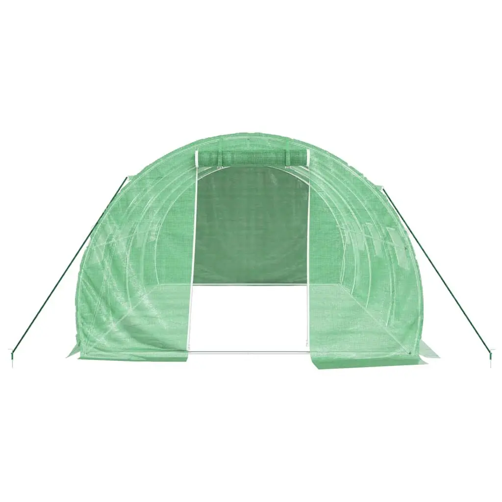 Greenhouse for Garden 12 m² with Steel Frame Roll-Up Door and Mesh Windows