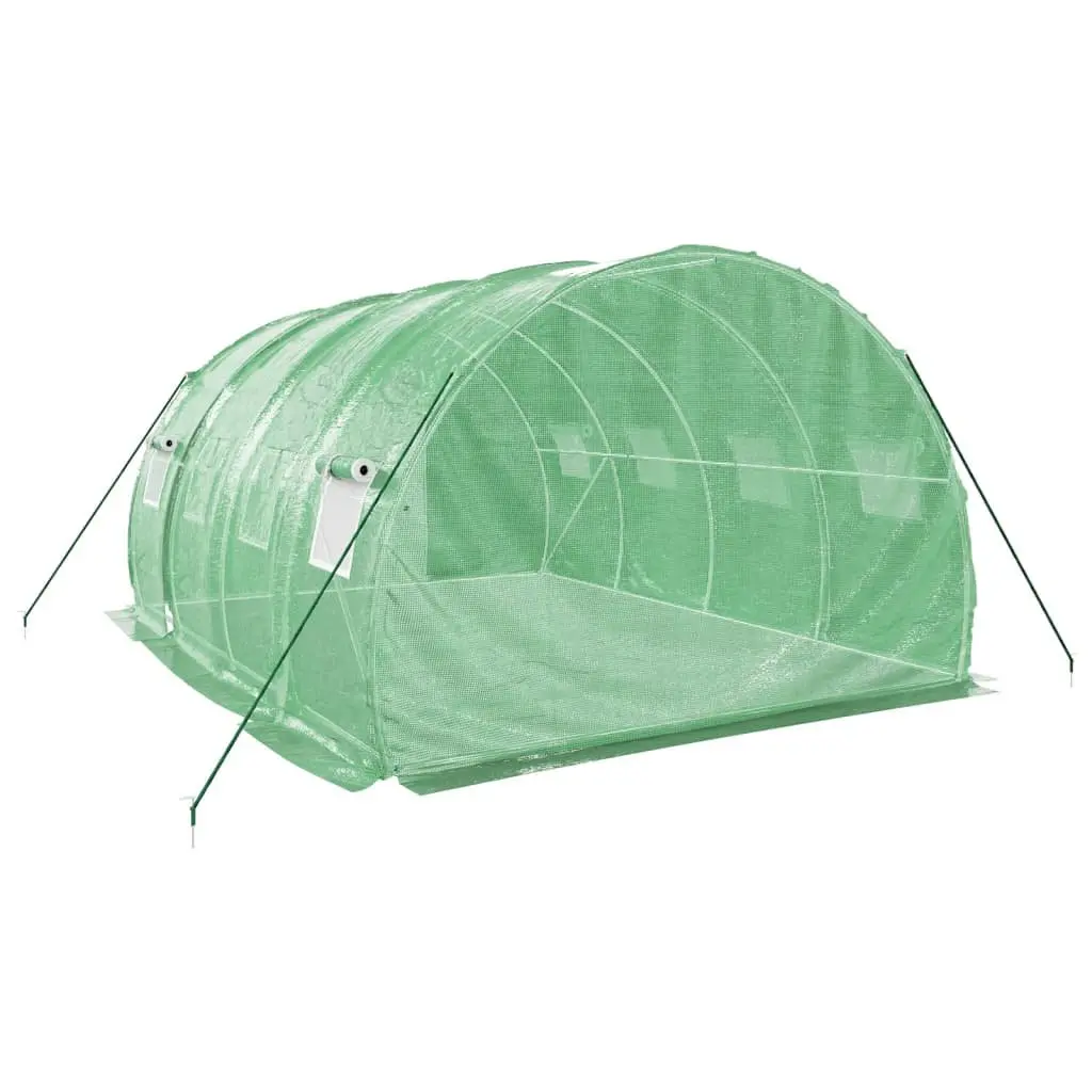 Greenhouse for Garden 12 m² with Steel Frame Roll-Up Door and Mesh Windows