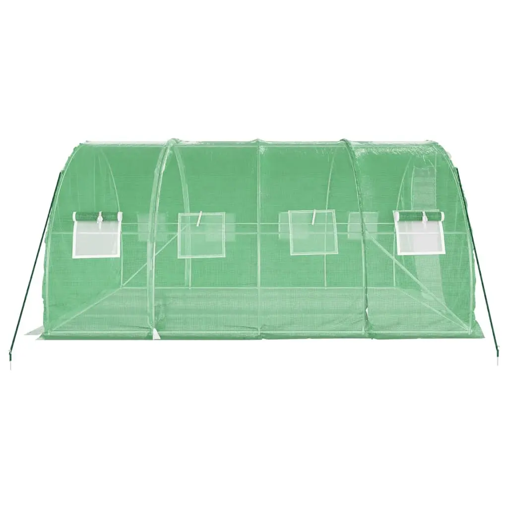 Greenhouse for Garden 12 m² with Steel Frame Roll-Up Door and Mesh Windows
