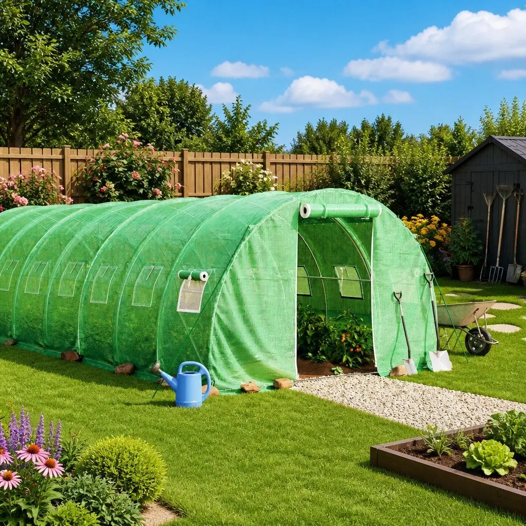 Greenhouse for Garden 6x3x2m Green 18m² Steel Frame PE Cover