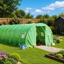 18m² Greenhouse Dimensions: 6x3x2m with Steel Frame