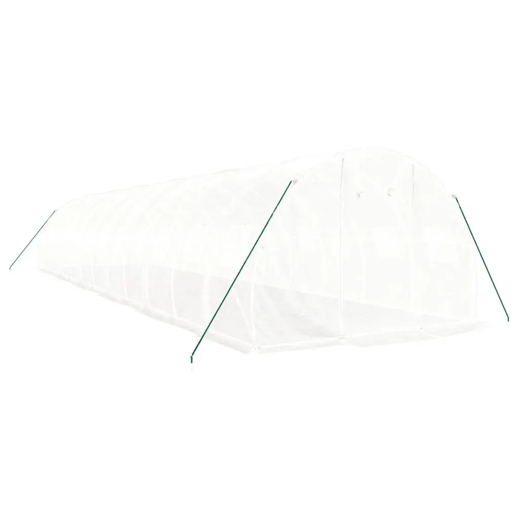 Greenhouse Steel Frame White 12x3x2m 36m² Garden Plant House Ventilation