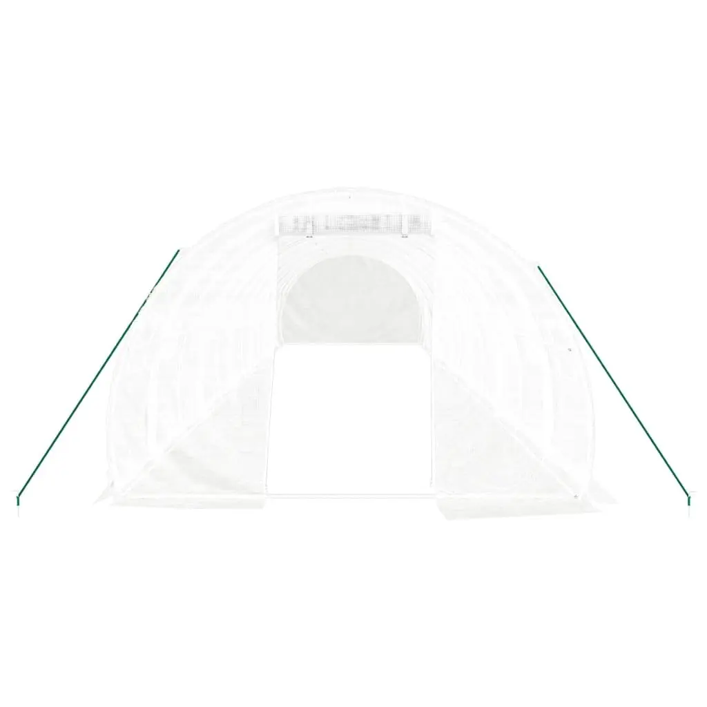 Greenhouse Steel Frame White 12x3x2m 36m² Garden Plant House Ventilation