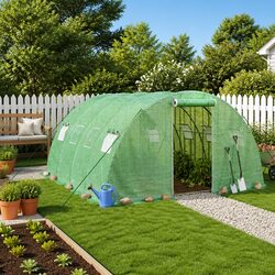 Specifications of a 4x4x2m Greenhouse: Steel and PE Materials