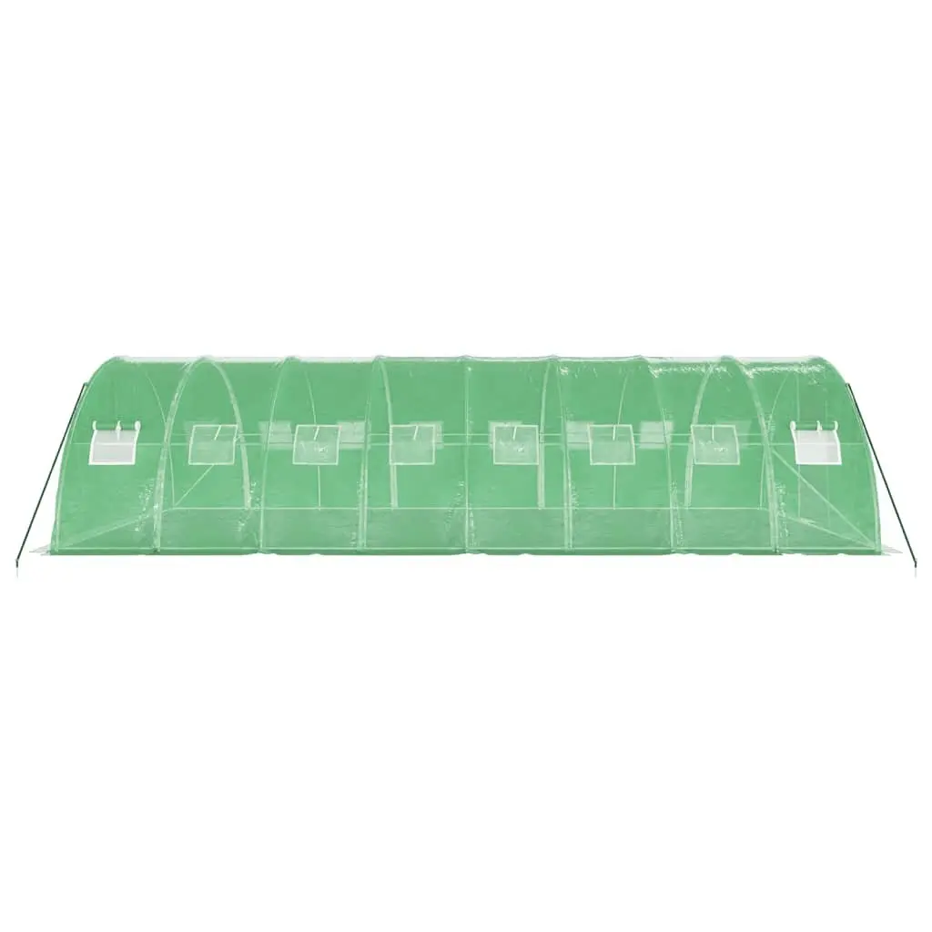 Greenhouse 32m² 8x4x2m Steel Frame PE Cover Garden Plant House Green