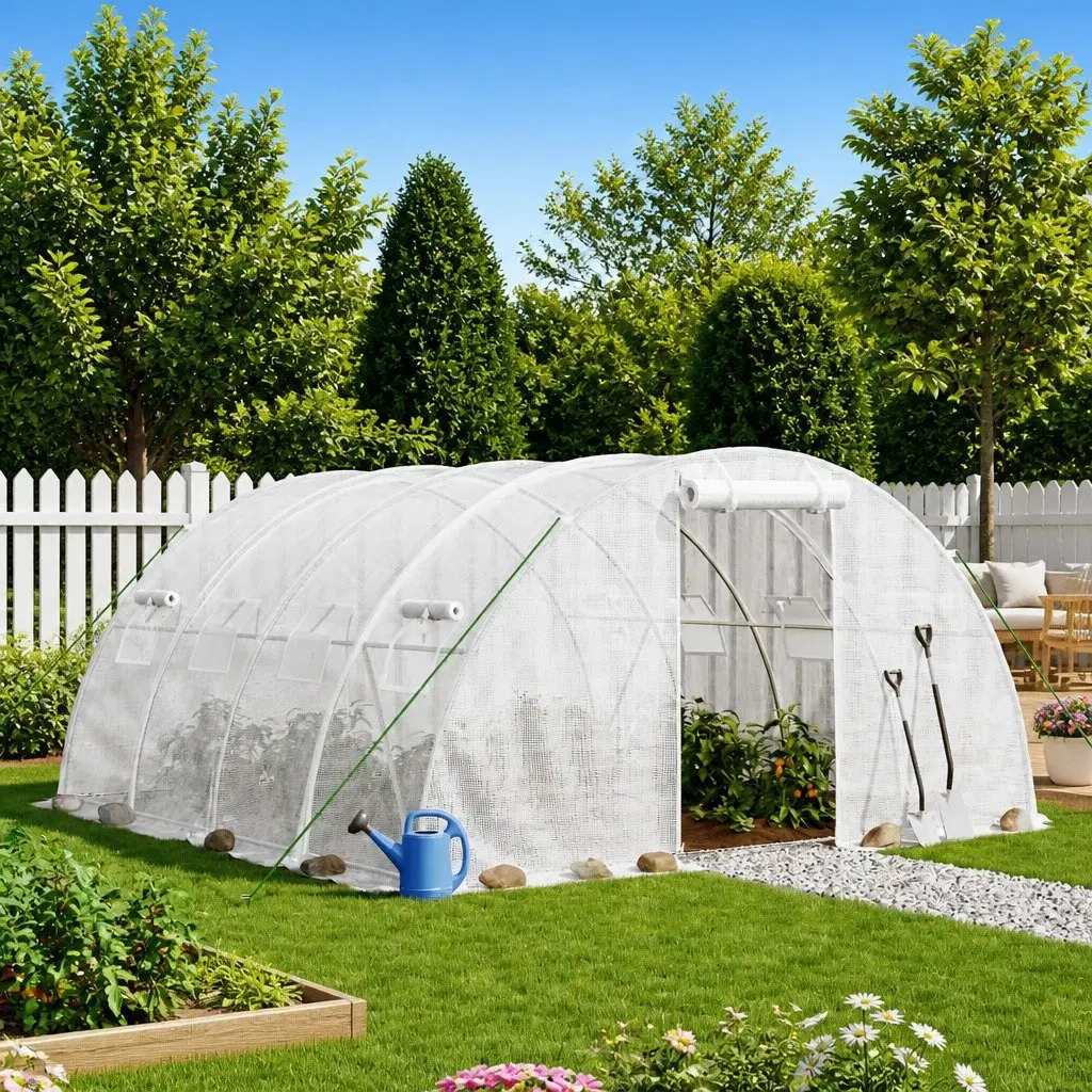 4x4x2m Greenhouse with Steel Frame