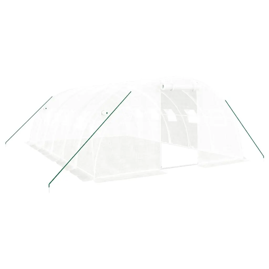 Greenhouse for Garden 6x4x2m Steel Frame White PE Cover