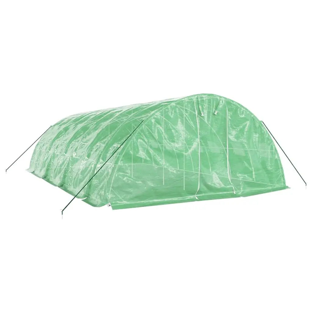 Greenhouse for Garden 8x5x2.3m Steel Frame with Roll-Up Door and Mesh Windows Green 40 m²
